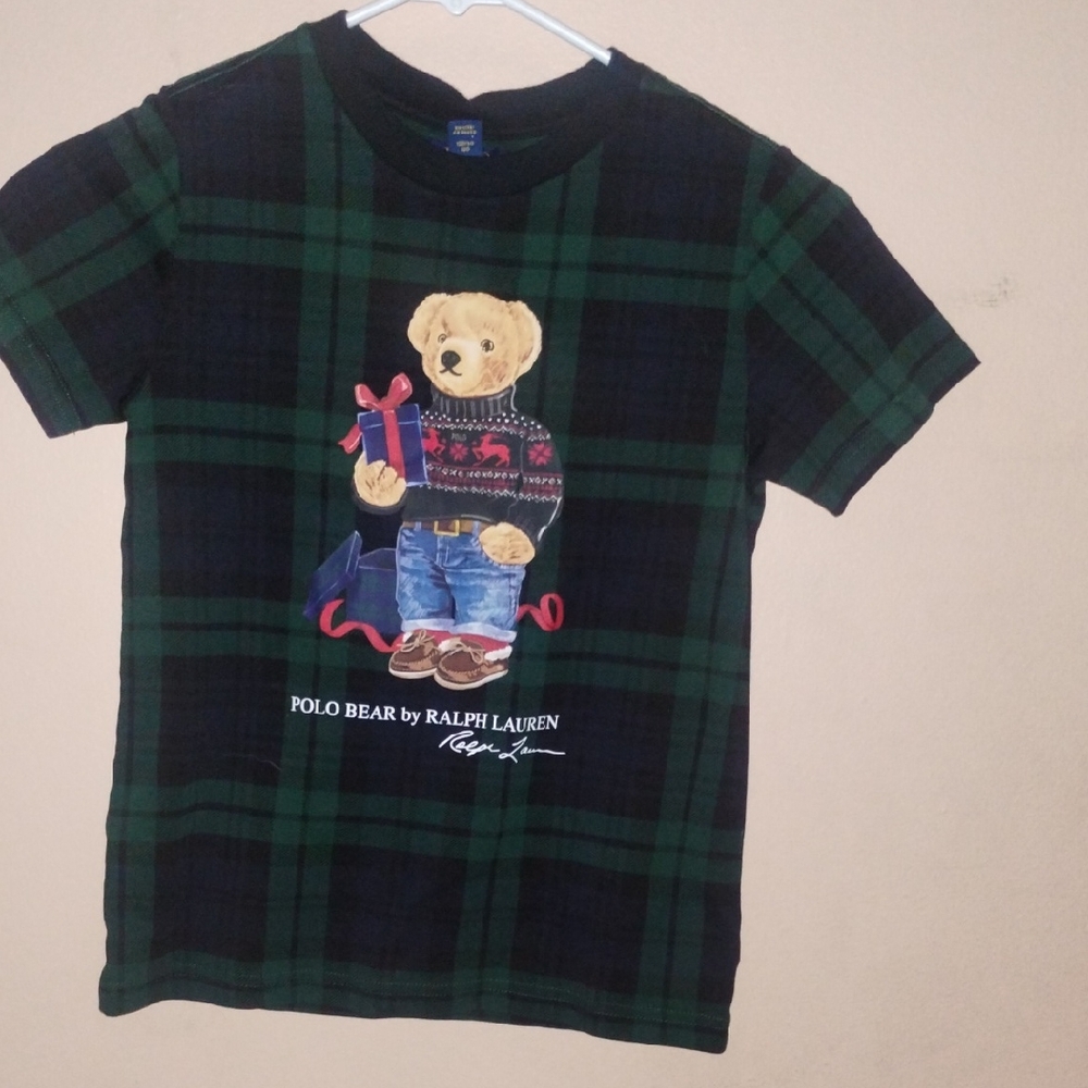 Polo by Ralph Lauren Kids Black and Green Bear T-Shirt
